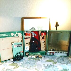 Vtg Biology Lab Microscope Set By Biocraft Porter 1959